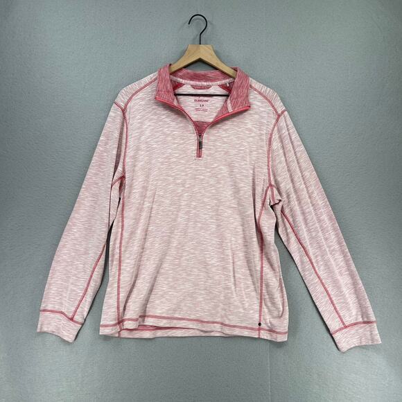 Tommy Bahama Shirt Mens Small Red Quarter Zip Pullover Island Zone Long Sleeve - Picture 1 of 9